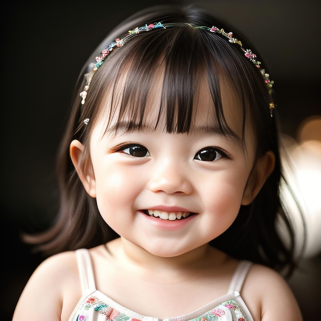 Photo de portrait d'un joli bébé tout-petit souriant à la caméra