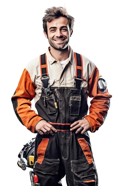 Une photo de portrait d'un mécanicien souriant réaliste