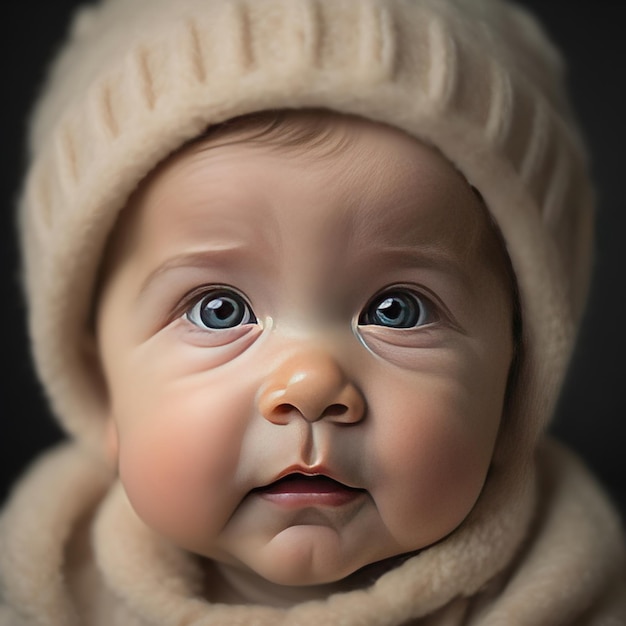 Une photo de portrait d'un mignon petit bébé