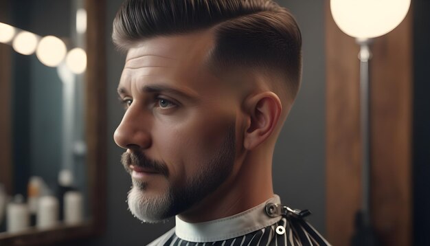 Une photo de portrait réaliste d'un barbier