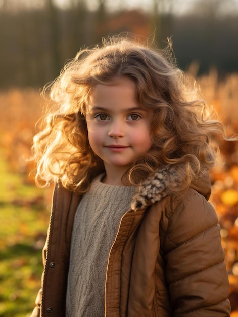 Photo de portrait d'un tout-petit britannique aux cheveux ondulés et souriant