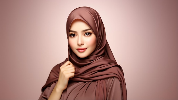 photo de potrait de modèle hijab asiatique