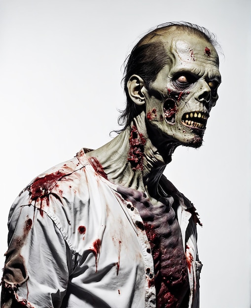 photo de profil homme zombie chauve effrayant et effrayant jour des morts-vivants