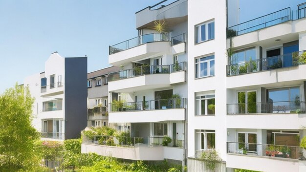 Photo quartier résidentiel moderne avec balcon