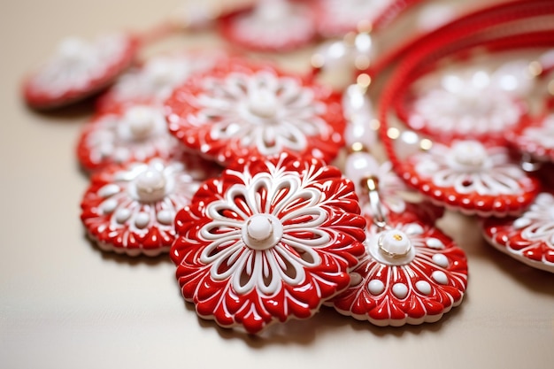 La photo de Radiance Martisor en rouge et blanc