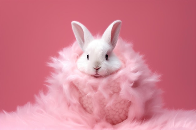 Photo rapprochée d'un animal en peluche portant une tenue rose
