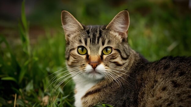 Une photo rapprochée d'un chat