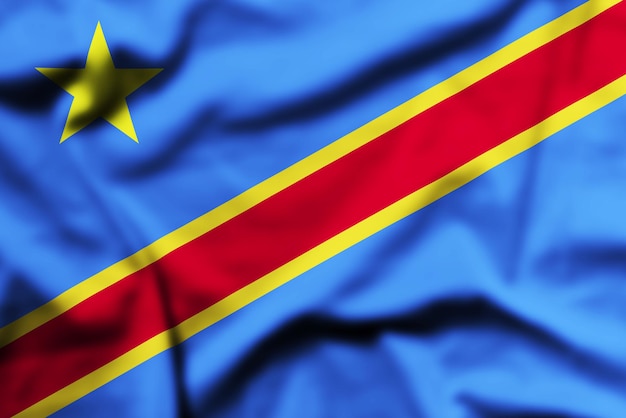 Une photo rapprochée du drapeau du Congo.