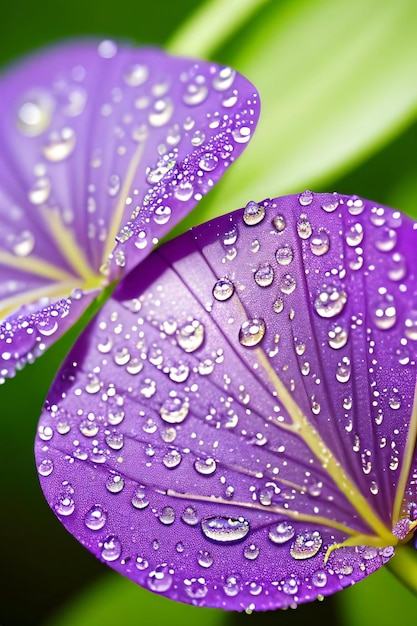 Photo rapprochée des feuilles avec des gouttes d'eau macro prise