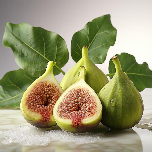 photo rapprochée de figues sur un fond blanc isolé