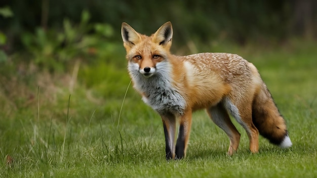 Une photo rapprochée d'un renard rouge vulpes vulpes dans la nature