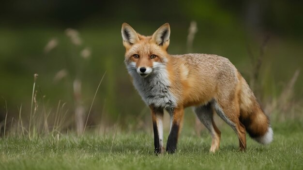 Une photo rapprochée d'un renard rouge vulpes vulpes dans la nature