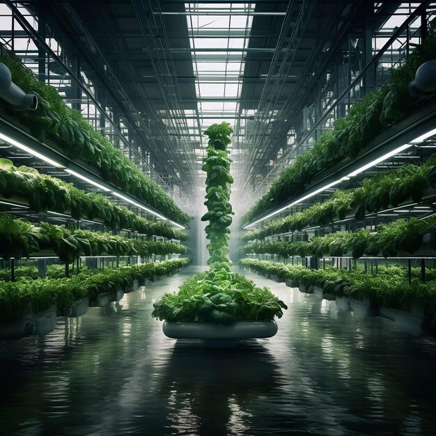 photo réaliste de l'agriculture hydroponique générée ai