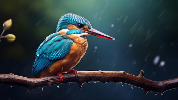 Photo réaliste Kingfisher Art Caricatures vibrantes avec des détails hyper