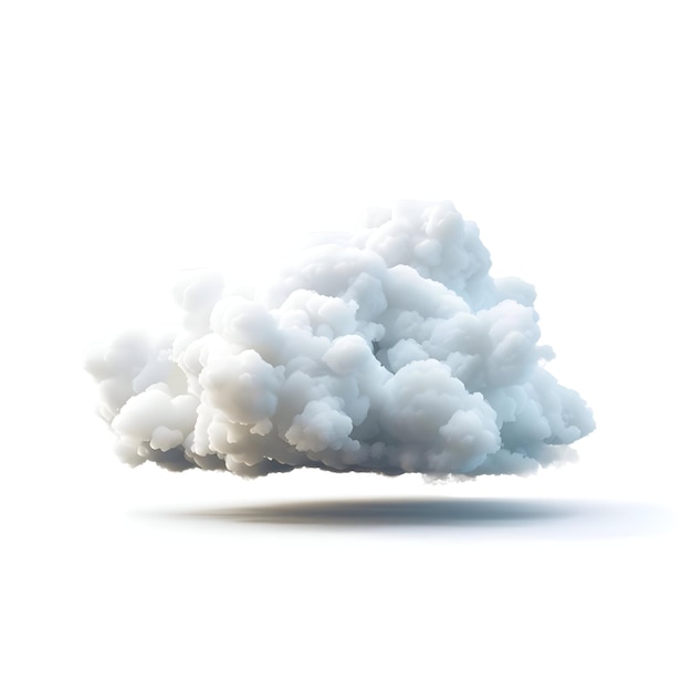 Photo réaliste un nuage isolé sur un fond blanc haute résolution