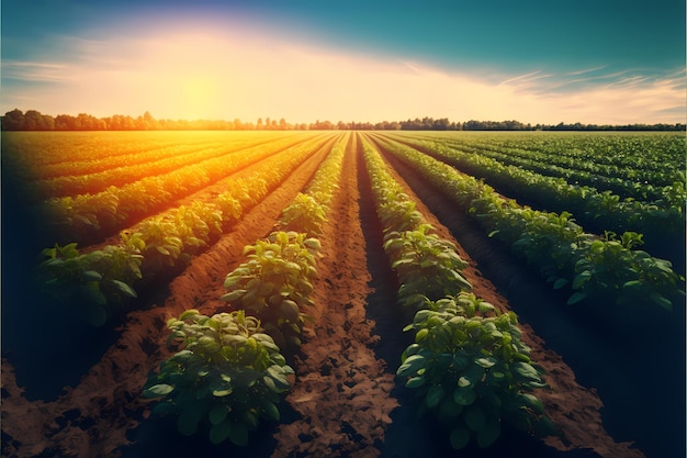 photo réaliste d'un paysage agro sol