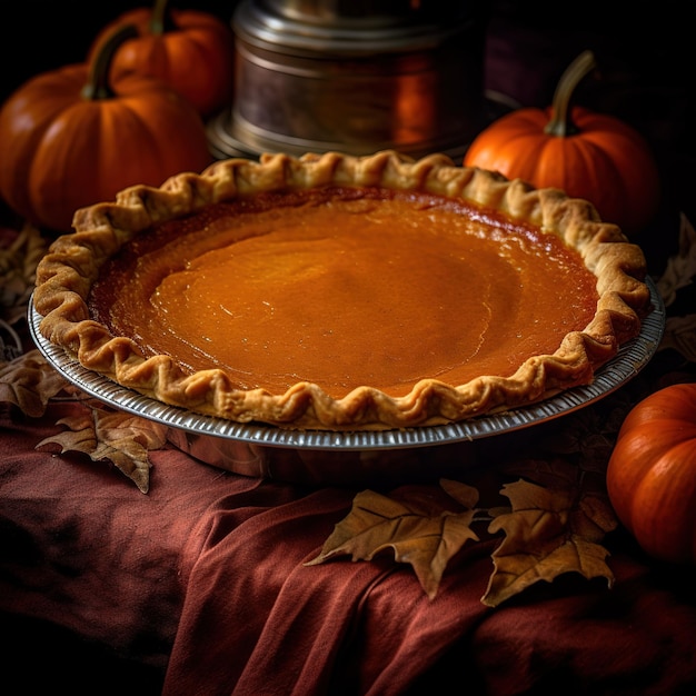 Photo réaliste de Pumpkin Pie CloseUp Food Photography