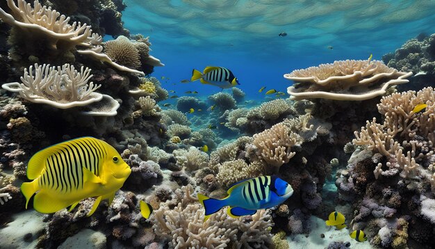 une photo d'un récif corallien avec des poissons et des coraux