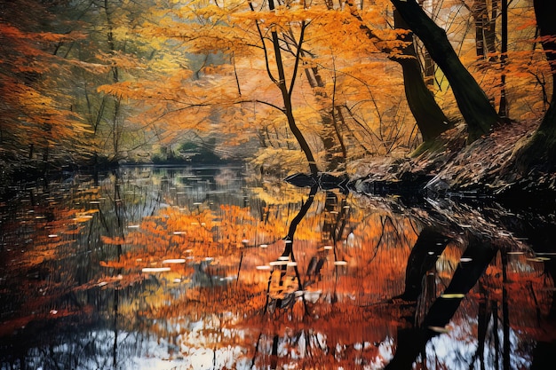 Photo une photo des réflexions d'automne