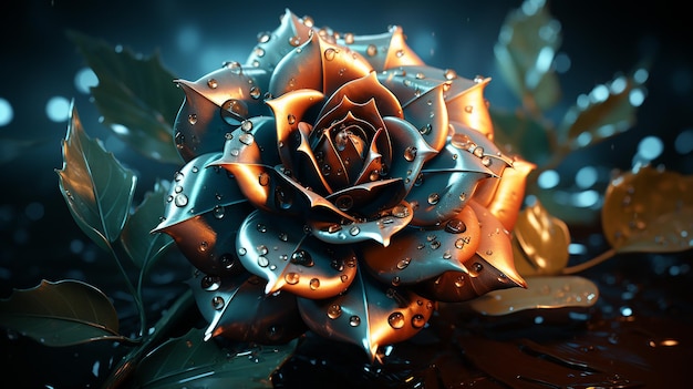 Photo rendu en 3D de la conception de la rose premium