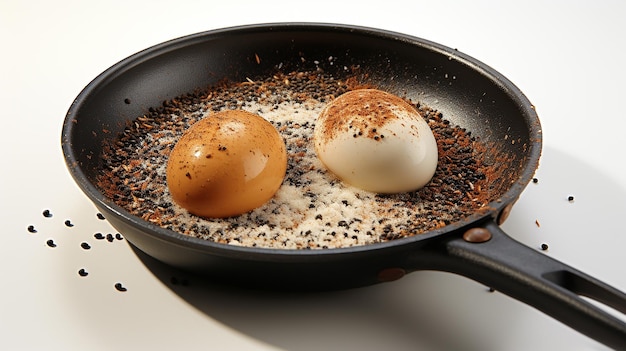 Photo rendu en 3D du petit déjeuner aux œufs et au pain