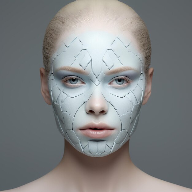 Photo de rendu 3D du visage humain avec maquillage