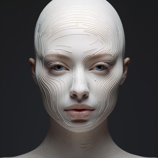 Photo de rendu 3D du visage humain avec maquillage