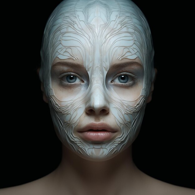 Photo de rendu 3D du visage humain avec maquillage