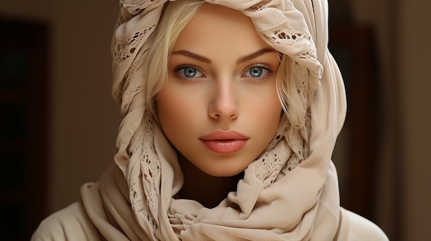 Photo de rendu 3D d'une jolie fille hijab