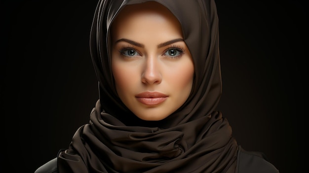 Photo de rendu 3D d'une jolie fille hijab