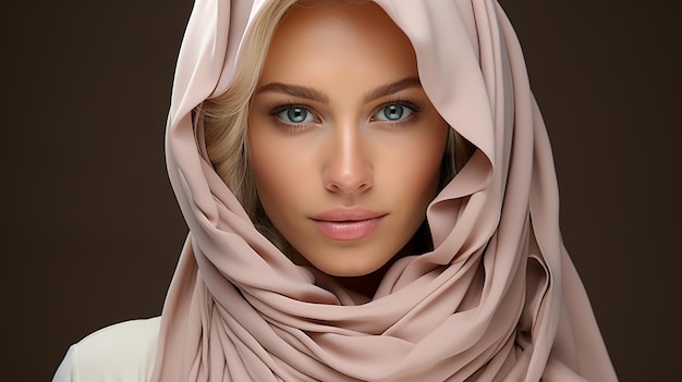 Photo de rendu 3D d'une jolie fille hijab