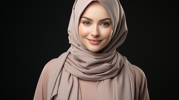 Photo de rendu 3D d'une jolie fille hijab