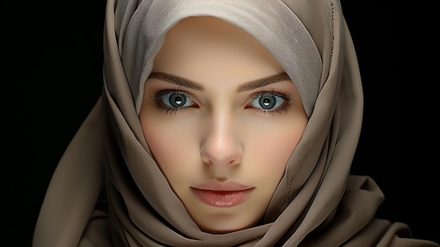 Photo de rendu 3D d'une jolie fille hijab