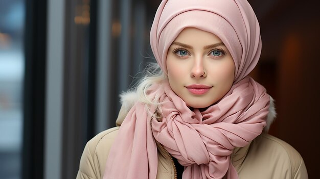 Photo de rendu 3D d'une jolie fille hijab