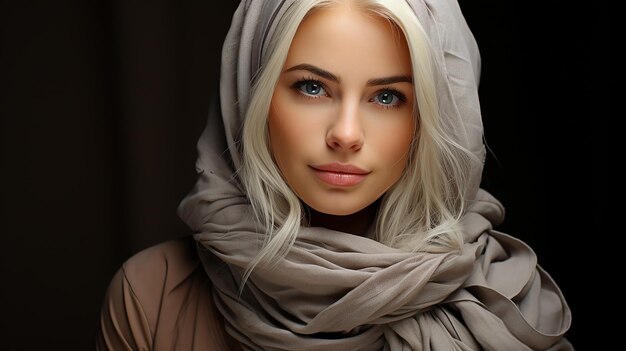 Photo de rendu 3D d'une jolie fille hijab