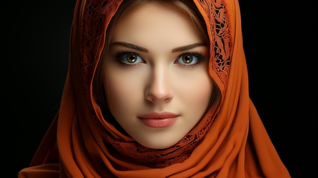 Photo de rendu 3D d'une jolie fille hijab