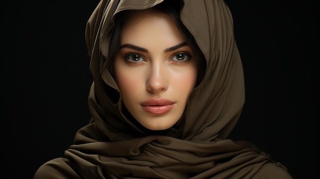 Photo de rendu 3D d'une jolie fille hijab