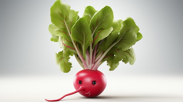 Photo rendue en 3D de la conception de personnages de légumes et de fruits