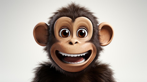 Photo photo rendue en 3d d'un dessin animé de singe