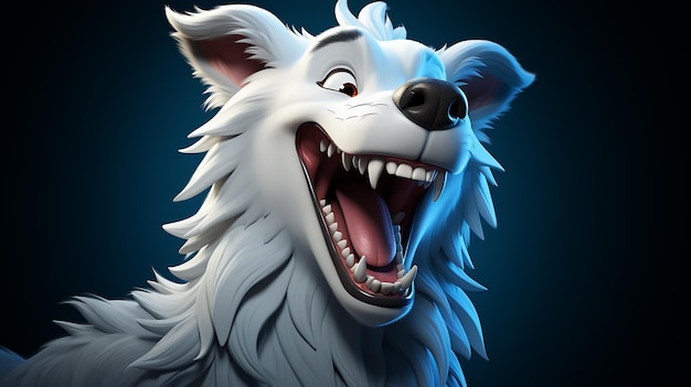 Photo rendue en 3D du loup de dessin animé