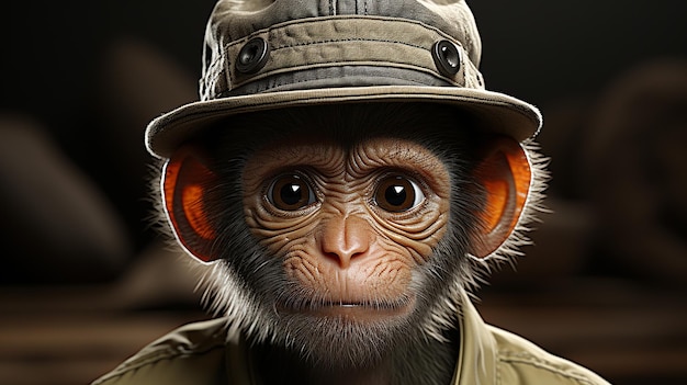 Photo une photo rendue en 3d d'un singe