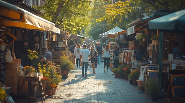 Photo photo des résidents organisant une foire d'artisanat de quartier mettant en valeur les activités communautaires de ha cares