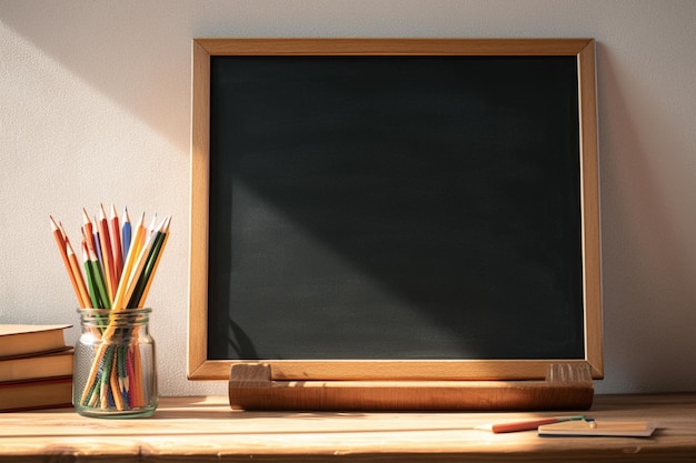 Photo de retour à l'école Des livres sur une table en bois