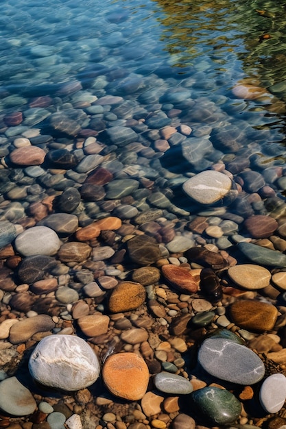 Une photo de rochers dans l'eau