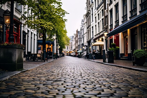 Une photo des rues pavées