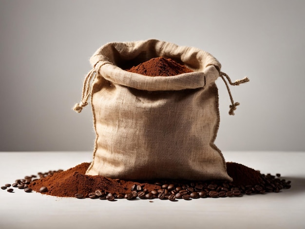 Photo une photo d'un sac de café en poudre