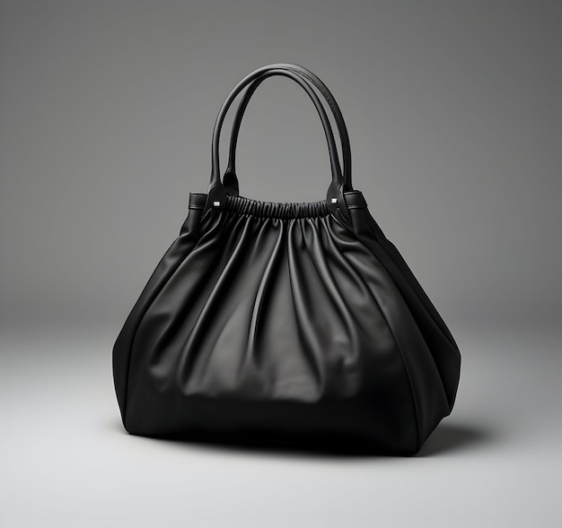 Photo photo sac élégant femme à la mode beau sac à main femme en cuir de luxe noir ai génératif