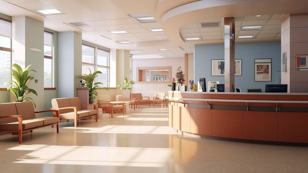 Une photo de la salle d'accueil d'un établissement médical