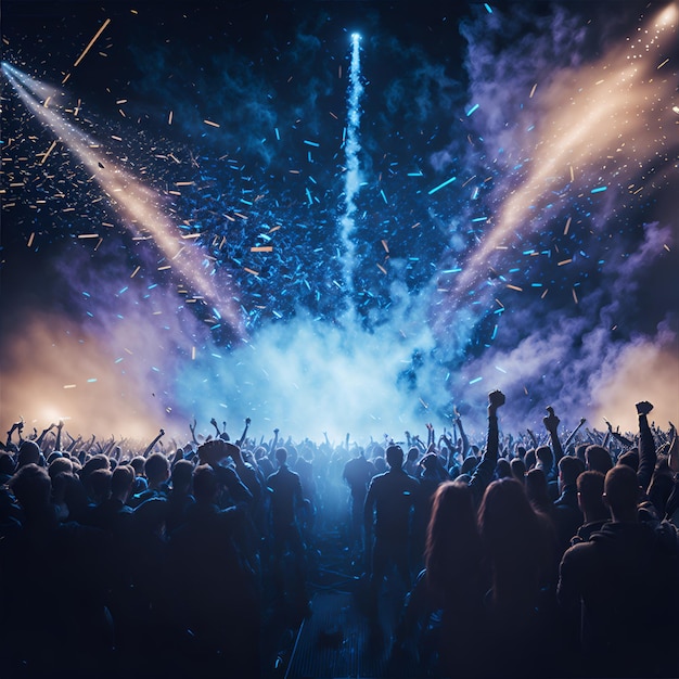 Photo d'une salle de concert bondée de fans enthousiastes