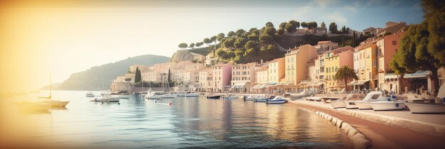 Une photo d'une scène de plage avec un bateau dans l'eau.